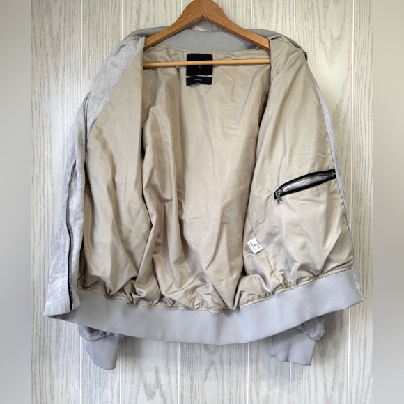 Lifted Anchors Grey Suede Bird Bomber Size L LNC - Picture 8 of 8